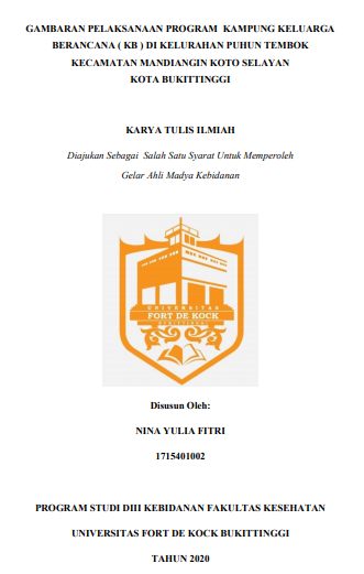 Gambaran Pelaksanaan Program Kampung Keluarga Berencana (KB) di Kelurahan Puhun Tembok Kecamatan Mandiangin Koto Selayan Kota Bukittinggi Tahun 2020