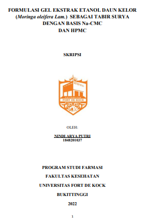 Formulasi Gel Ekstrak Etanol Daun Kelor (Moringa Oleifera Lam.) Sebagai Tabir Surya Dengan Basis Na-Cmc Dan Hpmc