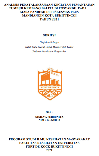 Analisis Penatalaksanaan Kegiatan Pemantauan Tumbuh Kembang Balita di Posyandu Pada Masa Pandemi Di Puskesmas Plus Mandiangin Kota Bukittinggi Tahun 2021