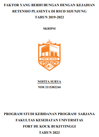 Faktor Yang Berhubungan Dengan Kejadian Retensio Plasenta Di RSUD Sijunjung Tahun 2019-2022