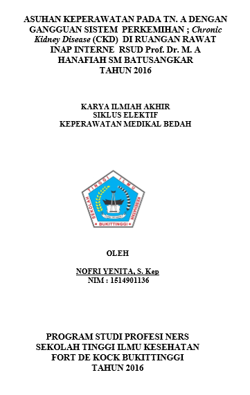 Asuhan Keperawatan Pada Tn. A Dengan  Gangguan Sistem Perkemihan ; Chronic Kidney Disease (CKD) di Ruangan Rawat Inap Interne RSUD Prof. Dr. M. A. Hanafiah, SM Batusangkar Tahun 2016