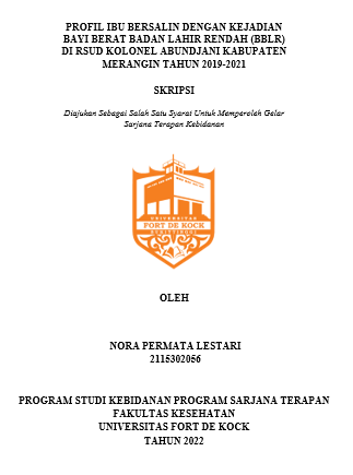 Profil Ibu Bersalin Dengan Kejadian Bayi Berat Badan Lahir Rendah (BBLR) Di Rsud Kolonel Abundjani Kabupaten Merangin Tahun 2019-2021