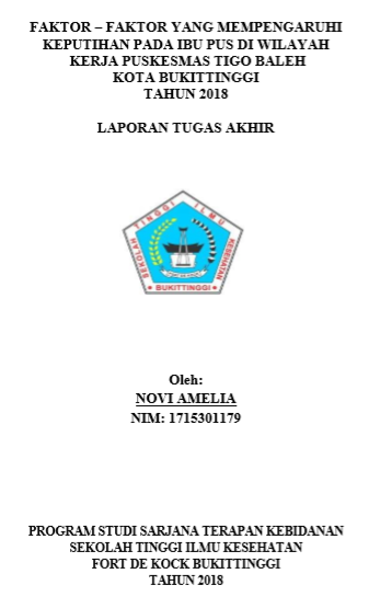 Faktor  Faktor Yang Mempengaruhi Keputihan Pada Ibu Pus Di Wilayah Kerja Puskesmas Tigo Baleh Kota Bukittinggi Tahun 2018