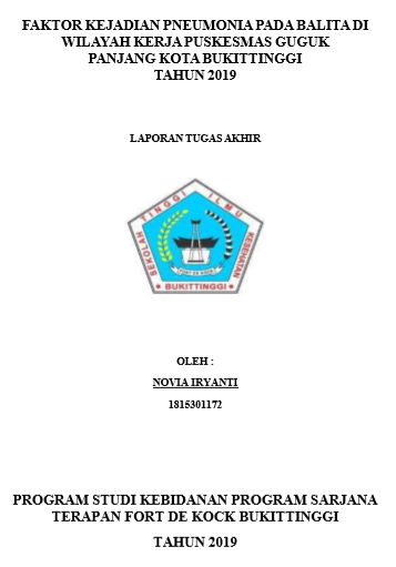 Faktor Kejadian  Pneumonia Pada Balita Di Wilayah Kerja Puskesmas Guguk Panjang Kota  Bukittinggi Tahun 2019