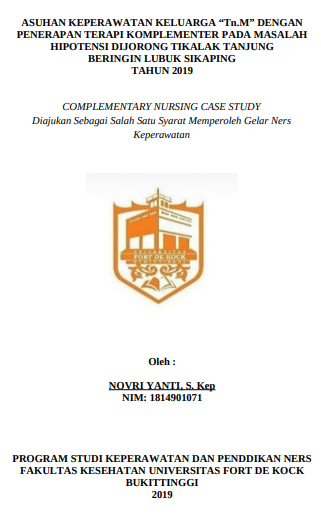 Asuhan Keperawatan Keluarga Pada Keluarga Tn.M dengan Hipotensi di Jorong Tikalak Tanjung Beringin Lubuk Sikaping Tahun 2019