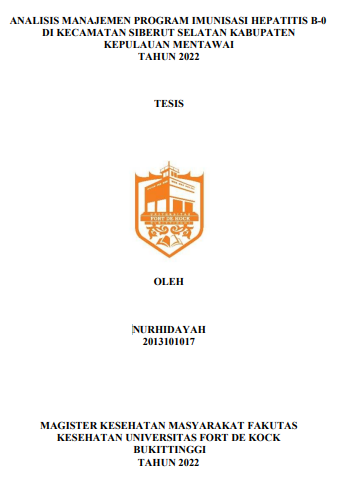 Analisis Manajemen Program Imunisasi Hepatitis B0 Di Kecamatan Siberut Selatan Kabupaten Kepulauan Mentawai Tahun 2022