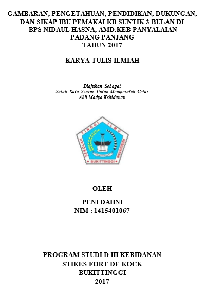 Faktror  Faktor Yang Mempengaruhi  Tingkat Pengguna Akseptor KB Suntik Di BPS Nidaul Asna Padang Panjang Tahun 2017