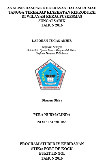 Analisis Dampak  Kekerasan dalam Rumah Tangga (KDRT) terhadap Kesehatan Reproduksi di  Wilayah Kerja Puskesmas Sungai Sarik tahun 2016