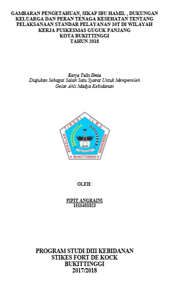 Gambaran Pengetahuan Sikap Ibu Hamil Dukungan Keluarga Dan Peran Tenaga Kesehatan Tentang Pelaksanaan Standar Pelayanan 10T Di Wilayah Kerja Puskesmas Guguk Panjang Kota Bukittinggi Tahun 2018