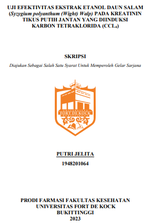 Uji Efektivitas Ekstrak Etanol Daun Salam (Syzygium Polyanthum (Wight) Walp) Pada Kreatinin Tikus Putih Jantan Yang Diinduksi Karbon Tetraklorida (CCL4)