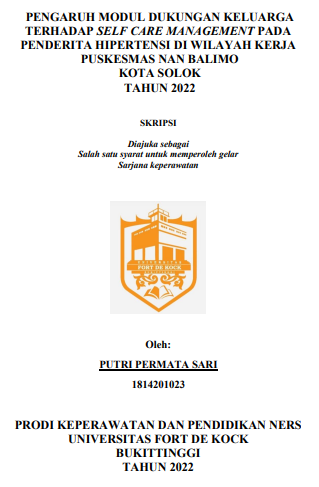 Pengaruh Modul Dukungan Keluarga Terhadap Self Care Management Pada Penderita Hipertensi Di Wilayah Kerja Puskesmas Nan Balimo Kota Solok Tahun 2022