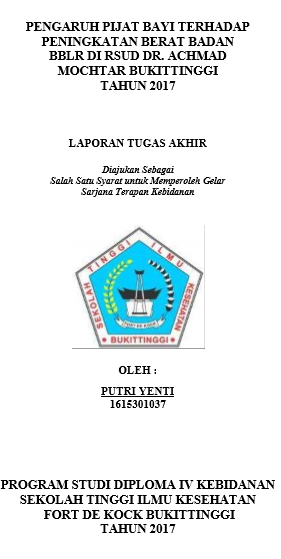 Pengaruh Pijat Bayi Terhadap Peningkatan Berat Badan BBLR di RSUD Dr. Achmad Mochtar Bukittinggi tahun 2017