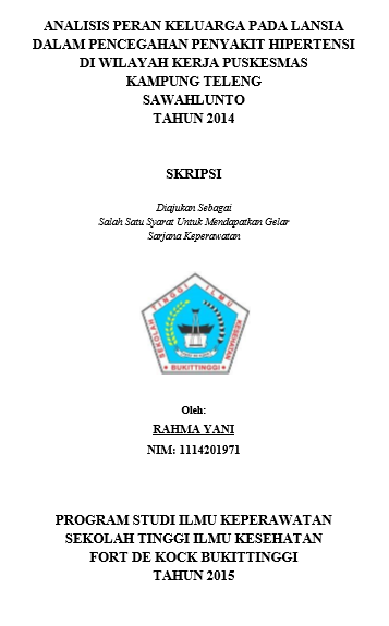 Analisis Peran Keluarga pada Lansia dalam Pencegahan Penyakit Hipertensi di Wilayah Kerja Puskesmas Kampung Teleng Sawahlunto Tahun 2014