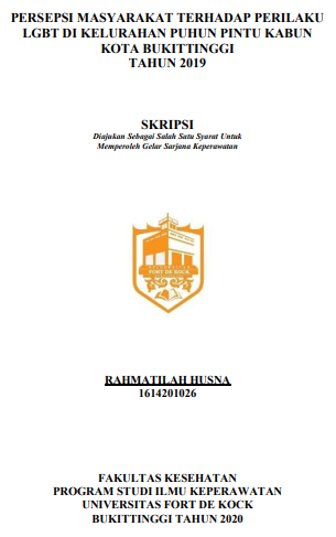 Persepsi Masyarakat Kota Bukittinggi Terhadap Lesbian,Gay, Biseksual, dan Transgender (LGBT) Di kelurahan Puhun Pintu Kabun Kecamatan Mandiangin Koto Selayan Tahun 2019