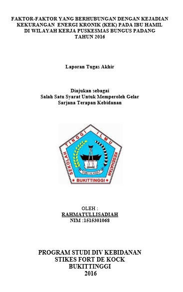 Faktor-Faktor yang Mempengaruhi Kejadian Kekurangan Energi Kronik (KEK) pada Ibu Hamil di Wilayah Kerja Puskesmas Bungus Tahun 2016