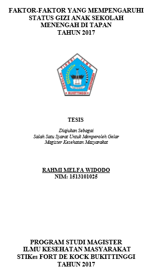 Faktor-Faktor yang Mempengaruhi Status Gizi Sekolah Menengah di Tapan Tahun 2017