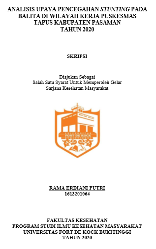 Analisis Upaya Pencegahan Stunting Pada Balita Di Wilayah Kerja Puskesmas Tapus Kabupaten Pasaman Tahun 2020