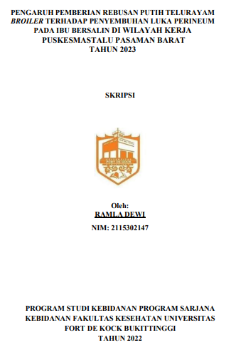 Pengaruh Pemberian Rebusan Putih Telurayam Broiler Terhadap Penyembuhan Luka Perineum Pada Ibu Bersalin Di Wilayah Kerja Puskesmastalu Pasaman Barat Tahun 2023
