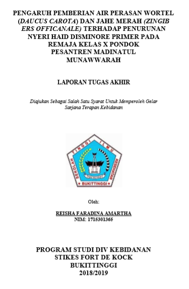 Pengaruh Pemberian Air Perasan Wortel (Daucus Carota) Dan Jahe Merah (Zingibers Officanale) Terhadap Penurunan Nyeri Haid Disminorea Primer Pada Remaja Kelas X Pondok Pesantren Madinatul Munawwarah Tahun 2018