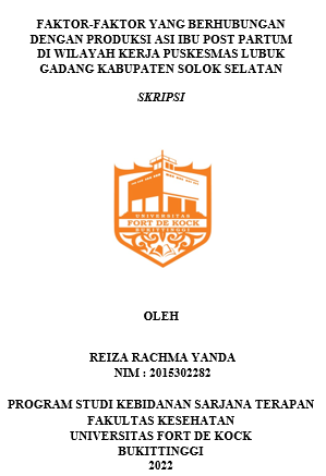 Faktor-Faktor Yang Berhubungan Dengan Produksi ASI Ibu Post Partum Di Wilayah Kerja Puskesmas Lubuk Gadang Kabupaten Solok Selatan