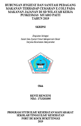 Hubungan Hygiene dan Sanitasi Pedagang Makanan terhadap Cemaran e.Coli pada Makanan di SD Wilayah Kerja Puskesmas Muaro Paiti Tahun 2019