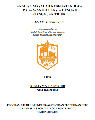 Literature Review : Analisa Masalah Kesehatan Jiwa Pada Wanita Lansia Dengan Gangguan Tidur