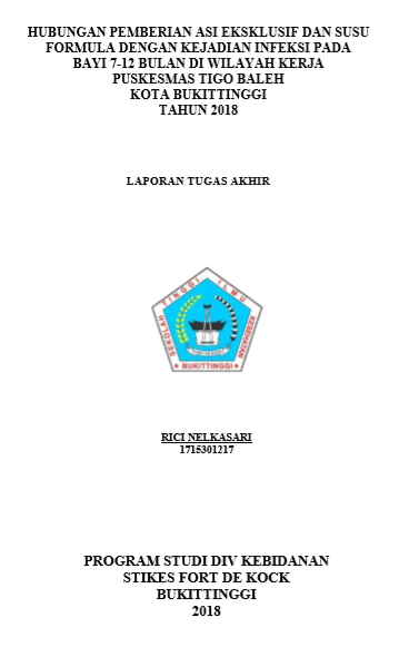 Hubungan Pemberian ASI Eksklusif dan Susu Formula dengan Kejadian Infeksi Pada Bayi 7-12 Bulan di Wilayah Kerja Puskesmas Tigo Baleh Kota Bukittinggi Tahun 2018