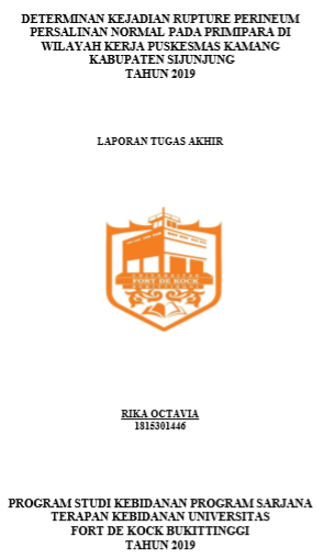 Determinan Kejadian Rupture Perineum Persalinan Normal Pada Primipara Di Wilayah Kerja Puskesmas Kamang Kabupaten Sijunjung Tahun 2019