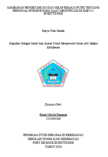 Gambaran Pengetahuan Dan Sikap Remaja Tentang Personal Hygine Pada Saat Menstruasi Di SMP N 1 Bukittinggi