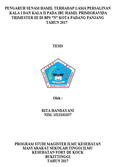 Pengaruh Senam Hamil Terhadap Lama Persalinan Kala I Dan Kala II Pada Ibu Hamil Primigravida Trimester III di BPS N Kota Padang Panjang Tahun 2017