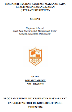 Literature Review : Pengaruh Hygiene Sanitasi Makanan Pada Kualitas Makanan Jajanan