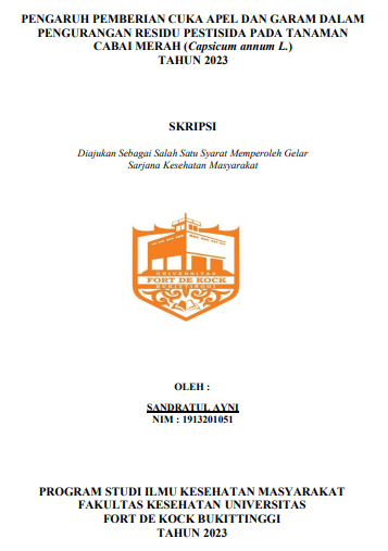 Pengaruh Pemberian Cuka Apel Dan Garam Dalam Pengurangan Residu Pestisida Pada Tanaman Cabai Merah (Capsicum Annum L.) Tahun 2023