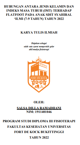 Hubungan Antara Jenis Kelamin Dan Indeks Masa Tubuh (IMT) Terhadap Flatfoot Pada Anak SDIT Syahiral Ilmi (7- 9 Tahun) Tahun 2022