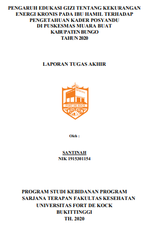Pengaruh Edukasi Gizi tentang Kekurangan Energi Kronis (KEK) pada Ibu Hamil terhadap Pengetahuan Kader Posyandu di Puskesmas Muara Buat Kabupaten Bungo Tahun 2020