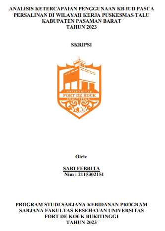 Analisis Ketercapaian Penggunaan KB IUD Pasca Persalinan Di Wilayah Kerja Puskesmas Talu Kabupaten Pasaman Barat Tahun 2023