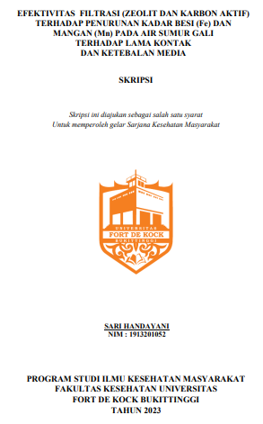 Efektivitas Filtrasi (Zeolit Dan Karbon Aktif) Terhadap Penurunan Kadar Besi (Fe) Dan Mangan (Mn) Pada Air Sumur Gali Terhadap Lama Kontak Dan Ketebalan Media