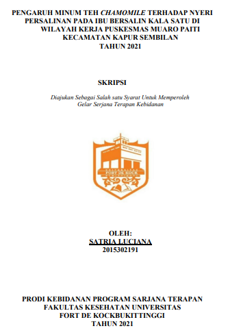 Pengaruh Minum Teh Chamomile Terhadap Nyeri Persalinan Pada Ibu Bersalin Kala Satu Di Wilayah Kerja Puskesmas Muaro Paiti Kecamatan Kapur Sembilan Tahun 2021