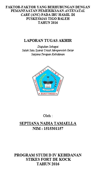 Faktor-Faktor yang Berhubungan  dengan Pemanfaatan Pemeriksaan Antenatal Care (ANC) pada Ibu Hamil di  Puskesmas Tigo Baleh Tahun 2016