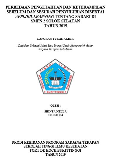 Perbedaan Pengetahuan Dan Keterampilan Sebelum Dan Sesudah Penyuluhan Disertai Applied-Learning Tentang SADARI Di SMPN 2 Solok Selatan Tahun 2019