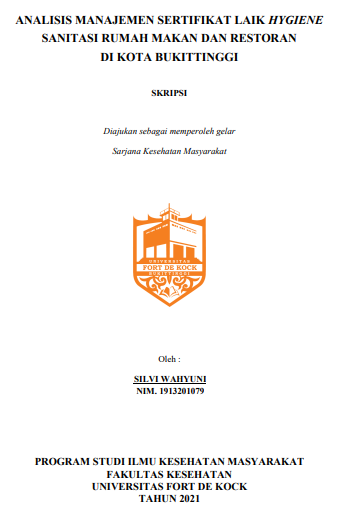 Analisis Manajemen Sertifikat Laik Hygiene Sanitasi Rumah Makan Dan Restoran Di Kota Bukittinggi