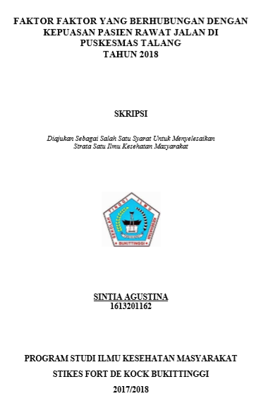 Faktor Faktor Yang Berhubungan Dengan Kualitas Pelayanan Kesehatan Terdahap Kepuasan  Pasien Rawat Jalan Di Wilayah Kerja Puskesmas Talang Tahun 2018