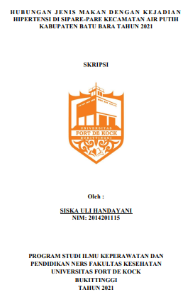 Hubungan Jenis Makan Dengan Kejadian Hipertensi Di Sipare-pare Kecamatan Air Putih Kabupaten Batu Bara Tahun 2021