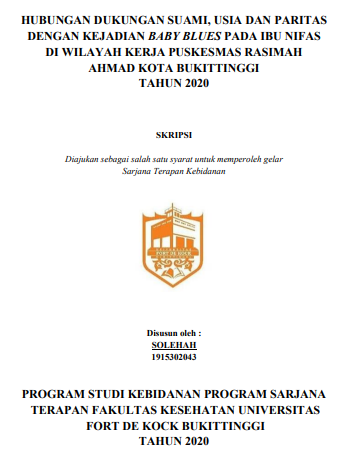 Hubungan Dukungan Suami, Usia Dan Paritas Dengan Kejadian Baby Blues Pada Ibu Nifas Di Wilayah Kerja Puskesmas Rasimah Ahmad Kota Bukittinggi Tahun 2020
