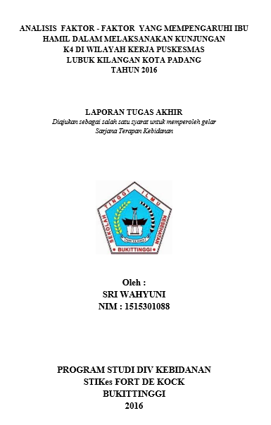 Analisis Faktor-Faktor yang Mempengaruhi ibu Hamil dalam Melaksanakan Kunjungan K4 Di Wilayah Kerja Puskesmas Lubuk Kilangan Kota Padang Tahun 2016