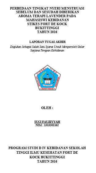 Perbedaan Tingkat Nyeri Menstruasi Sebelum Dan Sesudah Diberikan Aroma Terapi Lavender Pada Mahasiswi Kebidanan Stikes Fort De KockBukittinggi Tahun 2016
