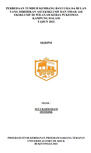 Perbedaan Tumbuh Kembang Bayi Usia 0  6 Bulan Yang Diberikan ASI Eksklusif Dan Tidak ASI Eksklusif Di Wilayah Kerja Puskesmas Kampung Dalam Tahun 2021