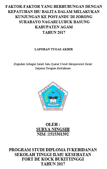 Faktor-Faktor Yang Berhubungan Dengan Kepatuhan Ibu Balita Dalam Melakukan Kunjungan Ke Posyandu Di Jorong Surabayo Nagari Lubuk Basung Kabupaten AgamTahun 2017