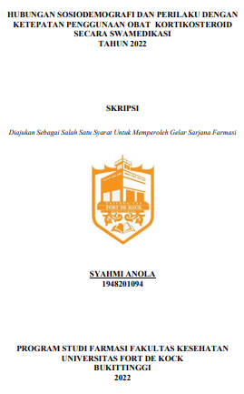 Hubungan Sosiodemografi Dan Perilaku Dengan Ketepatan Penggunaan Obat Kortikosteroid Secara Swamedikasi Tahun 2022