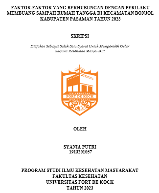 Faktor-Faktor Yang Berhubungan Dengan Perilaku Membuang Sampah Rumah Tangga Di Kecamatan Bonjol Kabupaten Pasaman Tahun 2023
