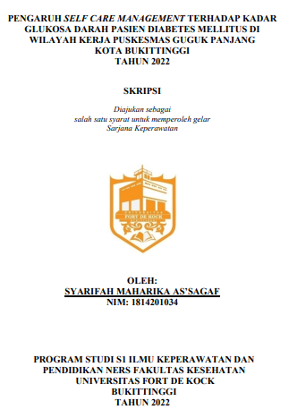 Pengaruh Self Care Management Terhadap Kadar Glukosa Darah Pasien Diabetes Mellitus Di Wilayah Kerja Puskesmas Guguk Panjang Kota Bukittinggi Tahun 2022